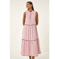 Roman Tiered Swing Midi Dress 18 female