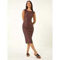 Dusk Textured Fitted Midi Dress 14 female