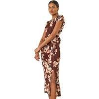 Roman Floral Twist Stretch Dress 14 female