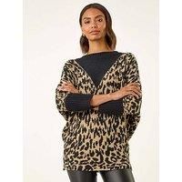 Roman Animal Print Knit Jumper L female