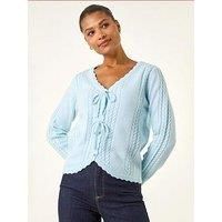 Roman Bow Front Buttoned Knit Cardigan L female