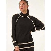 Roman Petite Contrast Ribbed Knit Jumper For Women UK - Ladies Autumn Winter