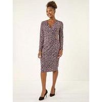 Roman Chain Detail Wrap Stretch Dress for Women UK - Ladies