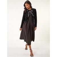 Roman Sequin Bow Front Jacket 14 female