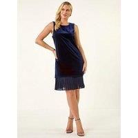 Roman Petite Velvet Contrast Hem Dress 12 female