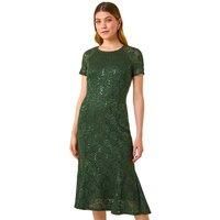 Roman Originals Women Flute Hem Lace Dress