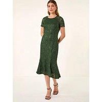 Roman Originals Women Flute Hem Lace Dress