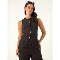 Dusk Fashion Textured Stretch Waist Coat For Women UK - Ladies Autumn Winter