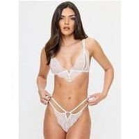 Ann Summers Diamond Heart Crotchless Set - White