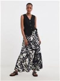 JD WILLIAMS Cheesecloth Midi Tiered Skirt 28