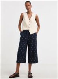 JD WILLIAMS Cheesecloth Cropped Wide Leg Culottes 30