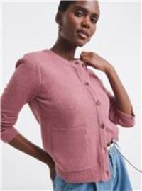 JD WILLIAMS Sponge Crew Neck Cardigan Pink 32-34