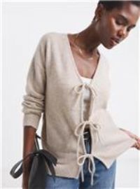 JD WILLIAMS Sponge Tie Front Cardigan Oatmeal 32-34