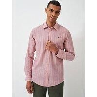 Crew Clothing Linen Long Sleeve Shirt - Pink