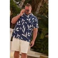 Big & Tall Men's Palm Leaf Linen Shirt