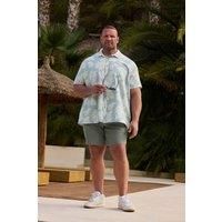Big & Tall Men's Palm Leaf Linen Shirt
