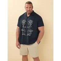 Big & Tall Men's Floral Embroidered Shirt