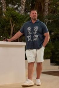 Big & Tall Men's Floral Embroidered Shirt