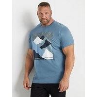 BadRhino Big & Tall Light Abstract Mountain Print T-Shirt - Men/'s - Plus Size Curve Blue