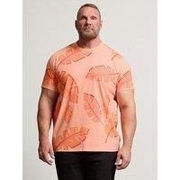 Badrhino Leaf Print T-Shirt - Salmon