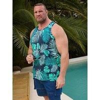 Big & Tall Palm Tree Print Vest