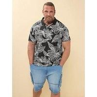 Leaf Print Polo Shirt
