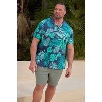 BadRhino Big & Tall Leaf Print Polo Shirt