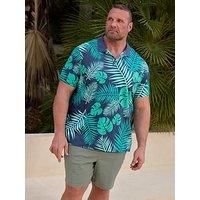 BadRhino Big & Tall Leaf Print Polo Shirt