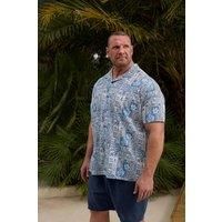 Navy Blue Turtle Print Seersucker Shirt