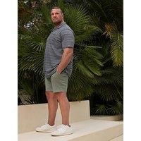 BadRhino Big & Tall Jacquard Stripe Jersey Revere Shirt - Men/'s - Plus Size Curve Blue