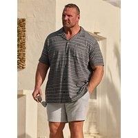 Badrhino Jacquard Stripe Short Sleeve Shirt - Black
