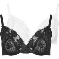 Yours Curve Women's Plus Size 2 PACK Lace Non Padded Underwired Bras