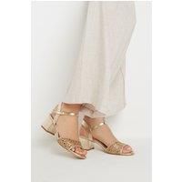 LTS Woven Strap Open Toe Block Heel In Standard Fit