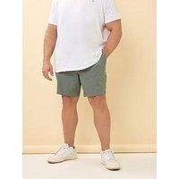 BadRhino Big & Tall Sage Green Stretch Elasticated Waist Chino Shorts - Men/'s - Plus Size Curve