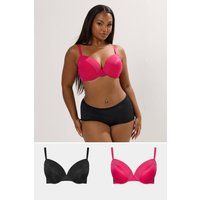 Yours Curve Women's Plus Size 2 Pack Burnout Stripe T-Shirt Bras