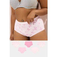 Yours Curve Women's Plus Size 5 Pack Floral Print Full Briefs
