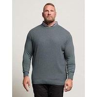 Big & Tall Mens Cable Knit Mock Shirt Jumper