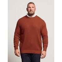 Big & Tall Mens Cable Knit Mock Shirt Jumper