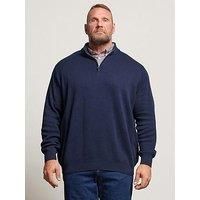 Big & Tall Men's Milano Mock Shirt Quarter Zip Jumper