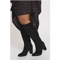 Yours Curve Women's Faux Suede Knee High Boot In Wide E & Extra Wide EEE Fit