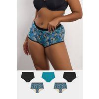 Yours Curve Women's Plus Size 5 Pack Snake Print Full Briefs