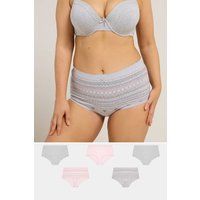 Yours Curve Women's Plus Size 5 Pack Fairisle Print Full Briefs