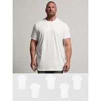 Badrhino 5 Pack Longline T-Shirts - White