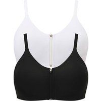 Cotton Traders Women's 2 Pack Abby Zip Front Comfort Bras | Size: 40C