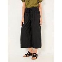 Fatface Aubrey Wide Leg Crop Trousers - Black