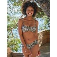 Fatface Ness Mono Shell Bikini Top - Black