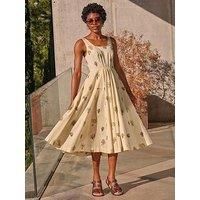 Fatface Maria Plant Print Dress - White