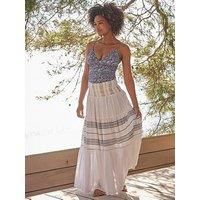 Fatface Roxy Stripe Skirt - White