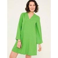 Fatface Linen Kaftan Dress - Green