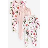 Ted Baker Baby Girls 3 Pack Sleepsuits - Pink